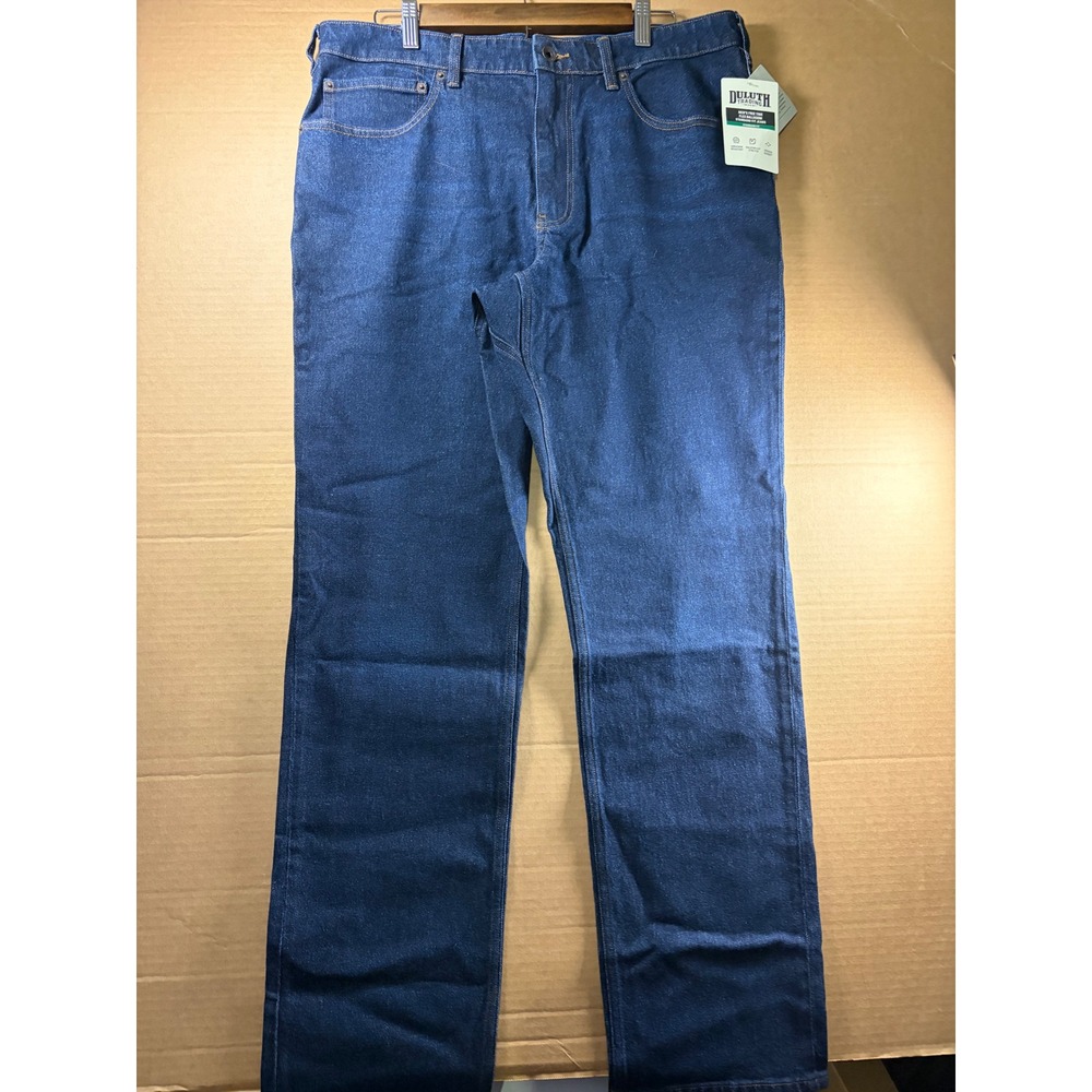 Duluth Trading Co Ballroom Flex Jeans Mens 36x34 Blue Standard Fit Stretch Denim
